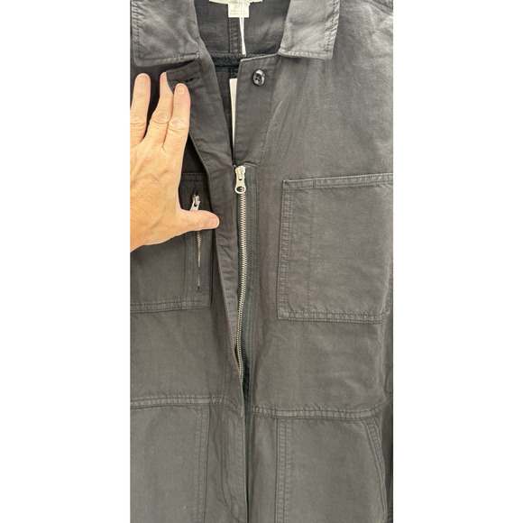 Outerknown Jumpsuit Womens Size Small Organic Cotton Linen Black Long Sleeve New - Picture 8 of 10